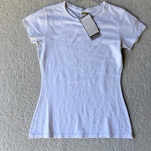 ONNO T-Shirt Womens XS White New Hemp Organic Cotton Sustainable Slim Fit Basic